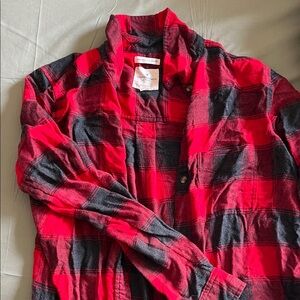 American Eagle Outfitters Red and Black Flannel